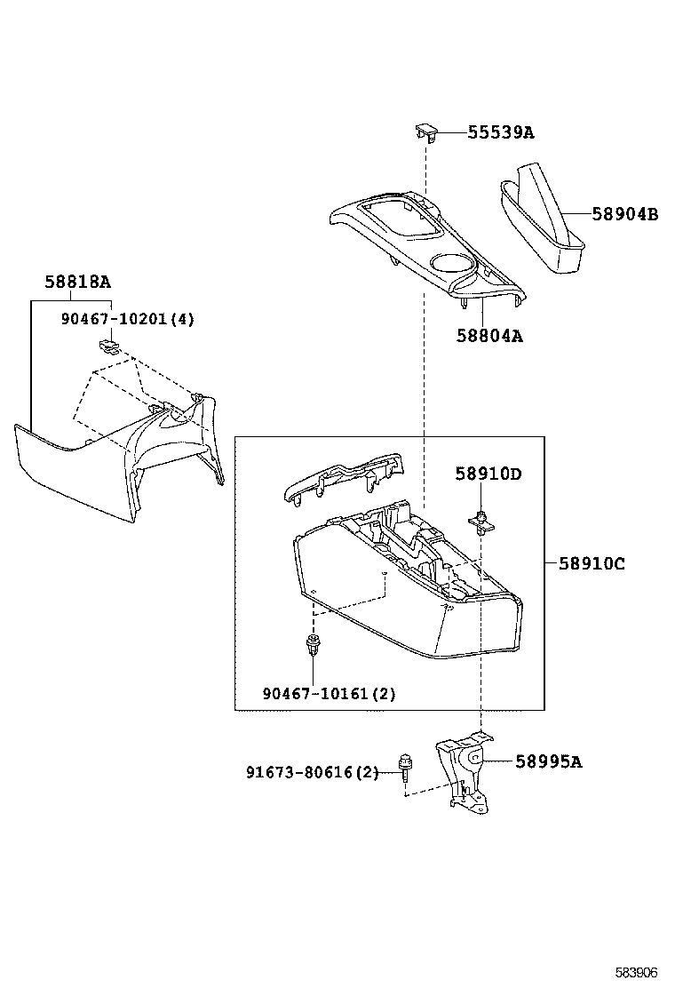  SCION IQ |  CONSOLE BOX BRACKET