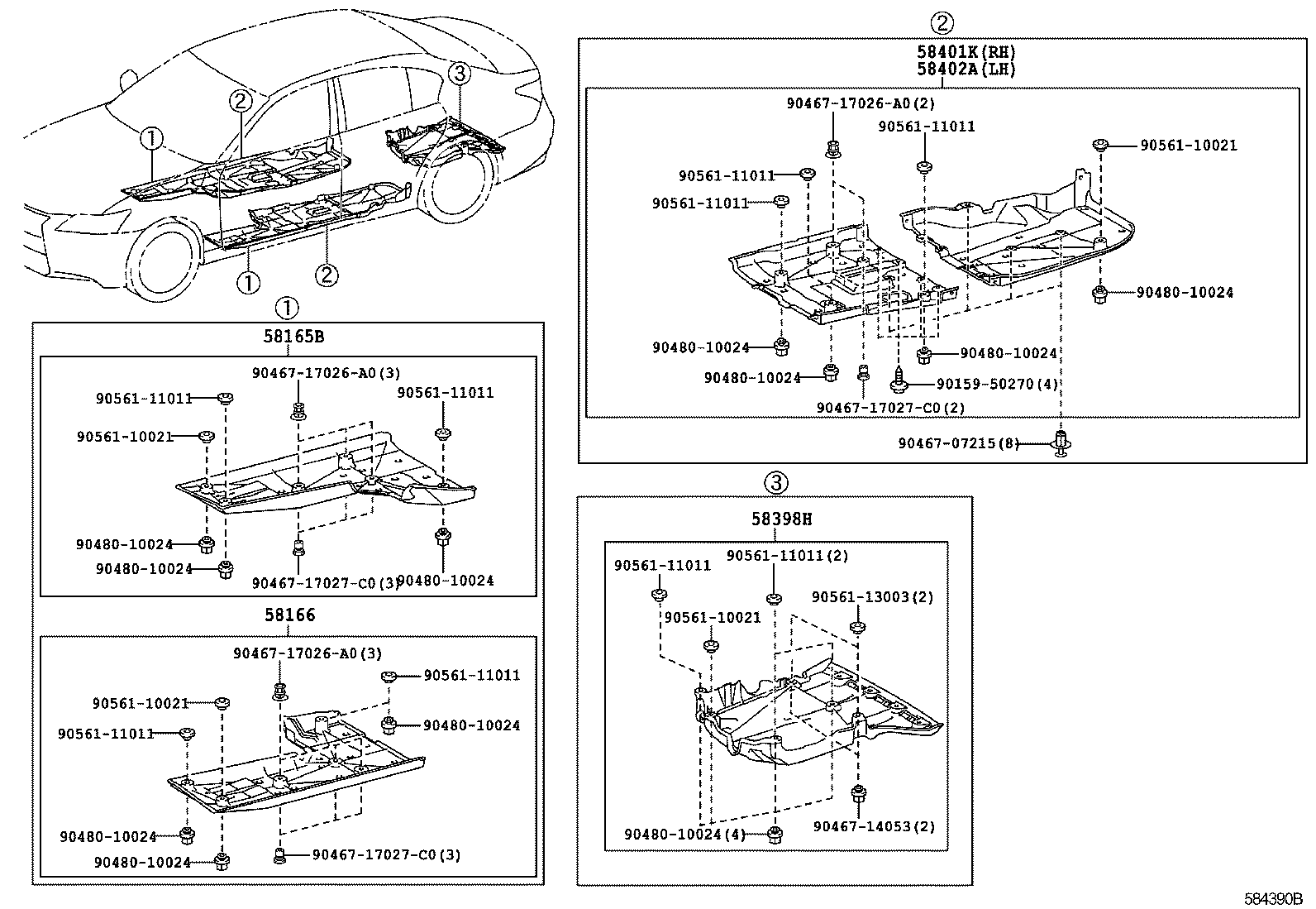  GS250 350 450H |  FLOOR PAN LOWER BACK PANEL