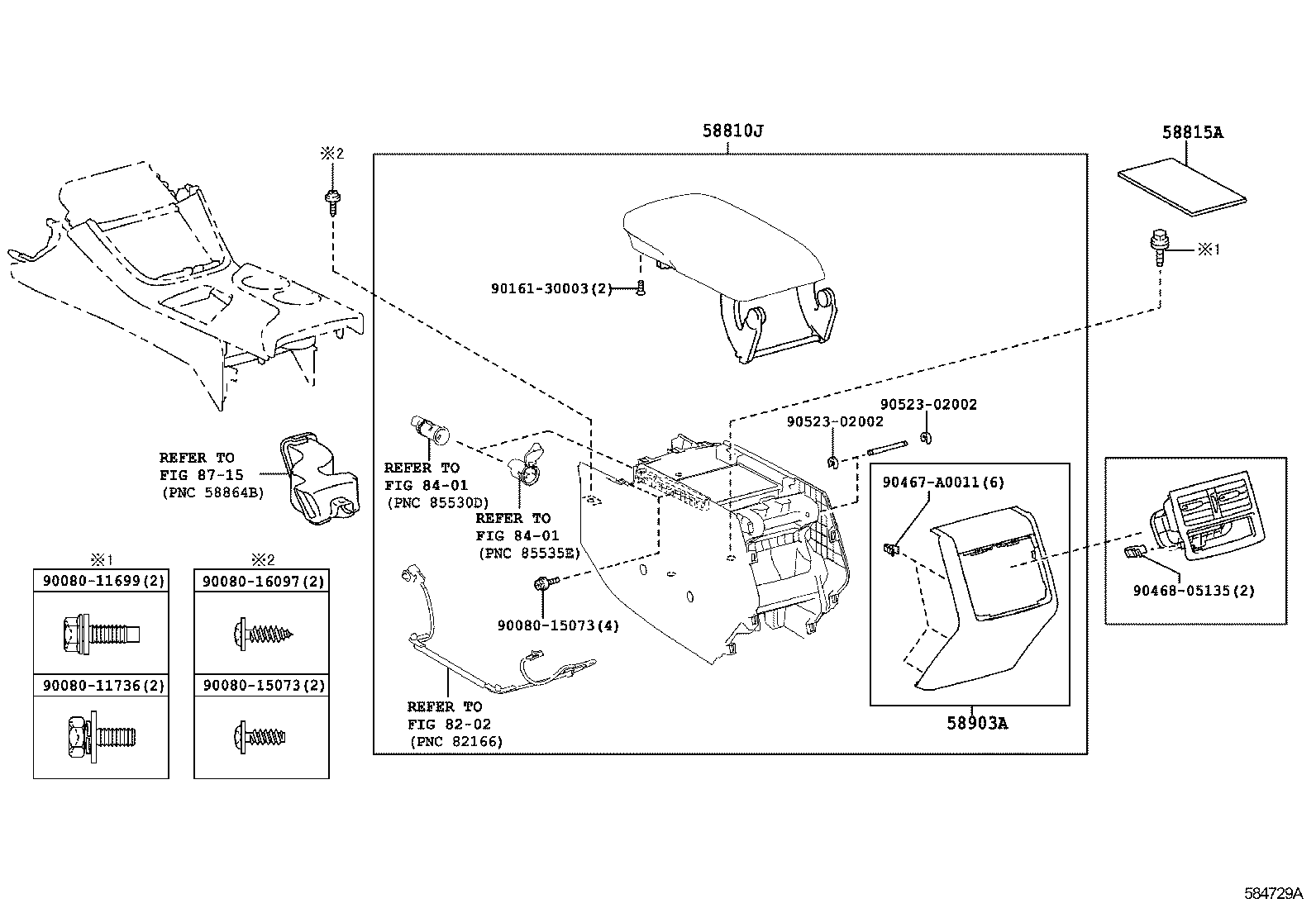  AVALON |  CONSOLE BOX BRACKET