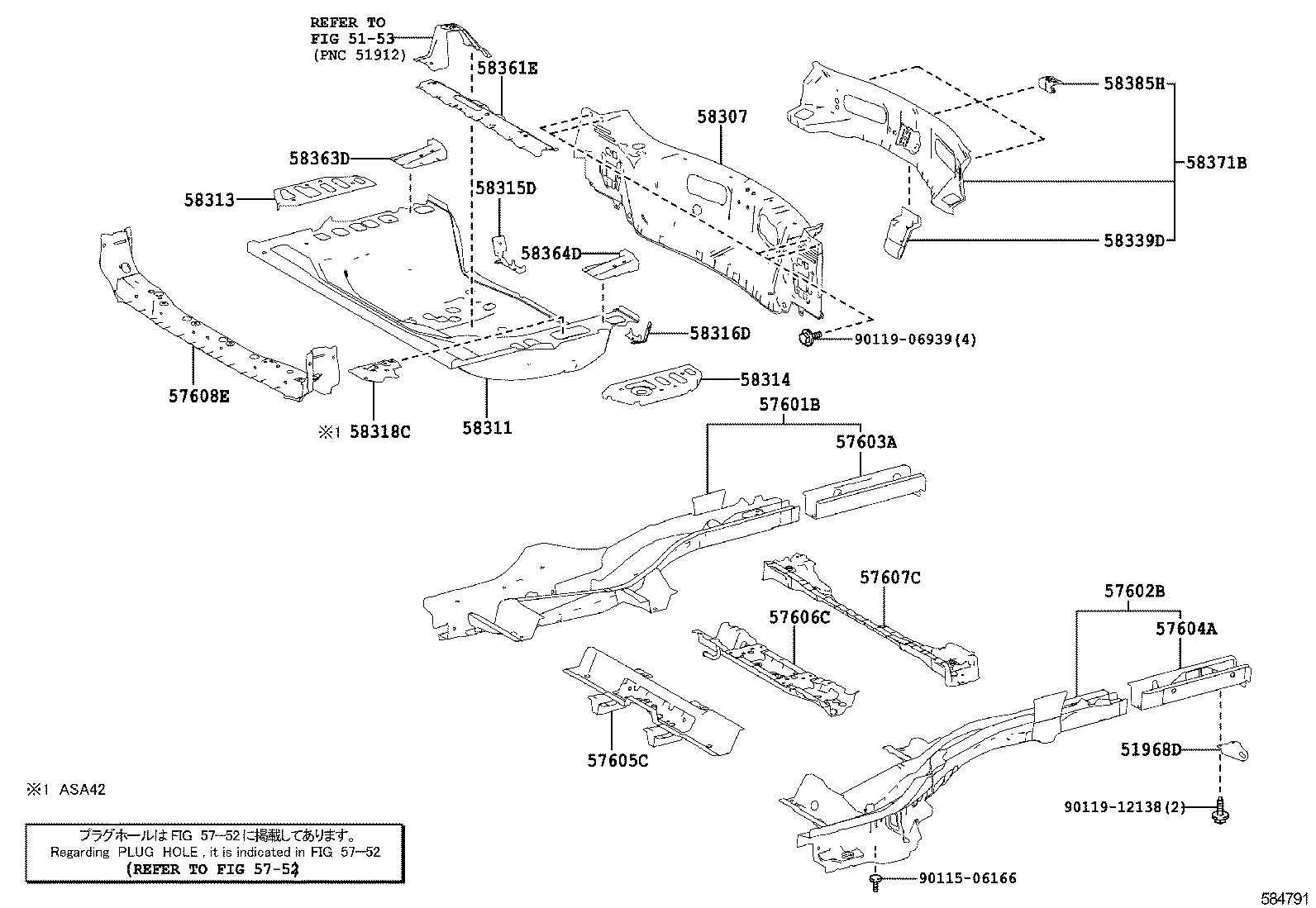  RAV4 JPP |  REAR FLOOR PANEL REAR FLOOR MEMBER