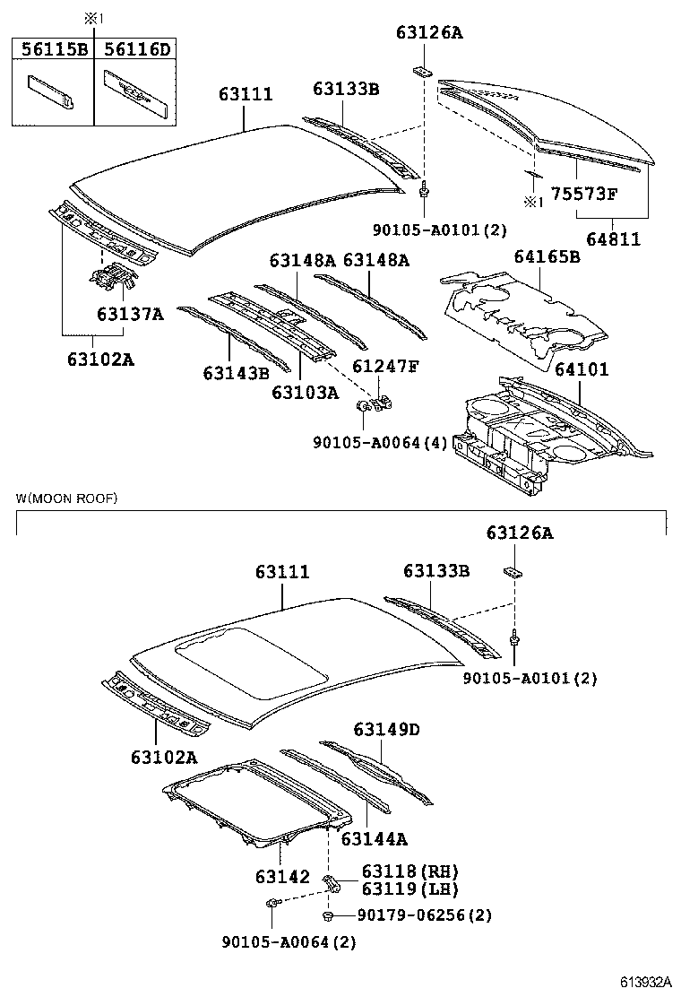  CAMRY |  ROOF PANEL BACK WINDOW GLASS