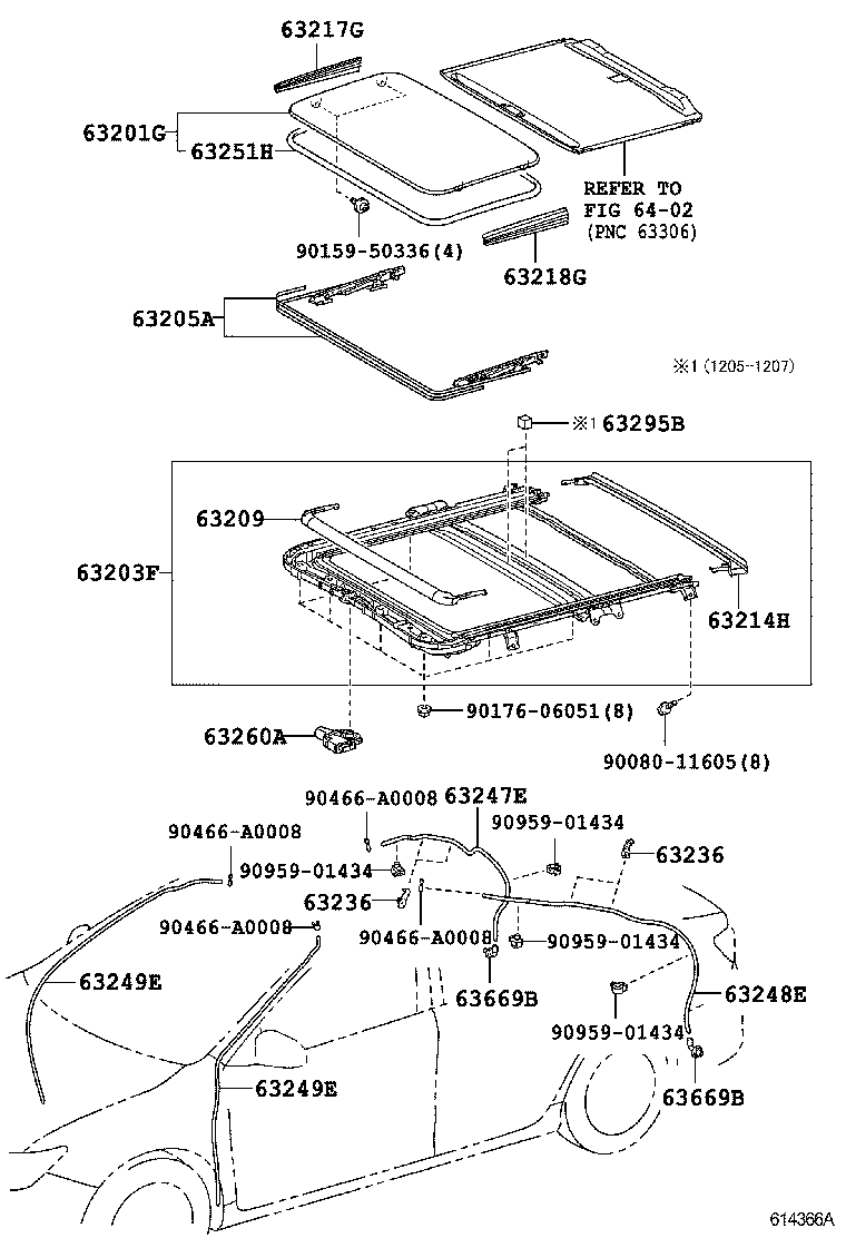  CAMRY HYBRID |  ROOF PANEL BACK WINDOW GLASS