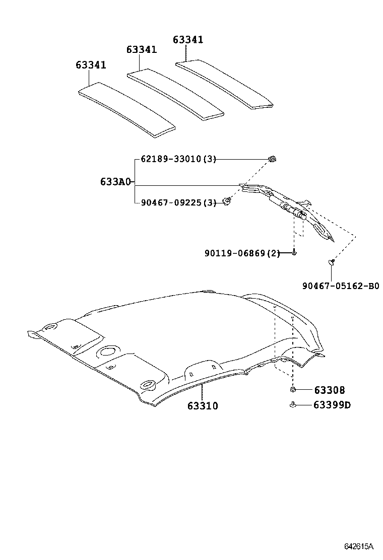  SCION IQ |  ROOF HEADLINING SILENCER PAD