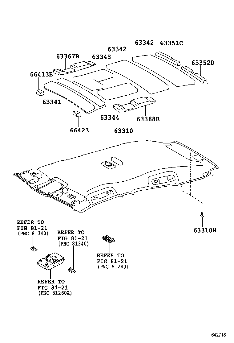  CT200H |  ROOF HEADLINING SILENCER PAD