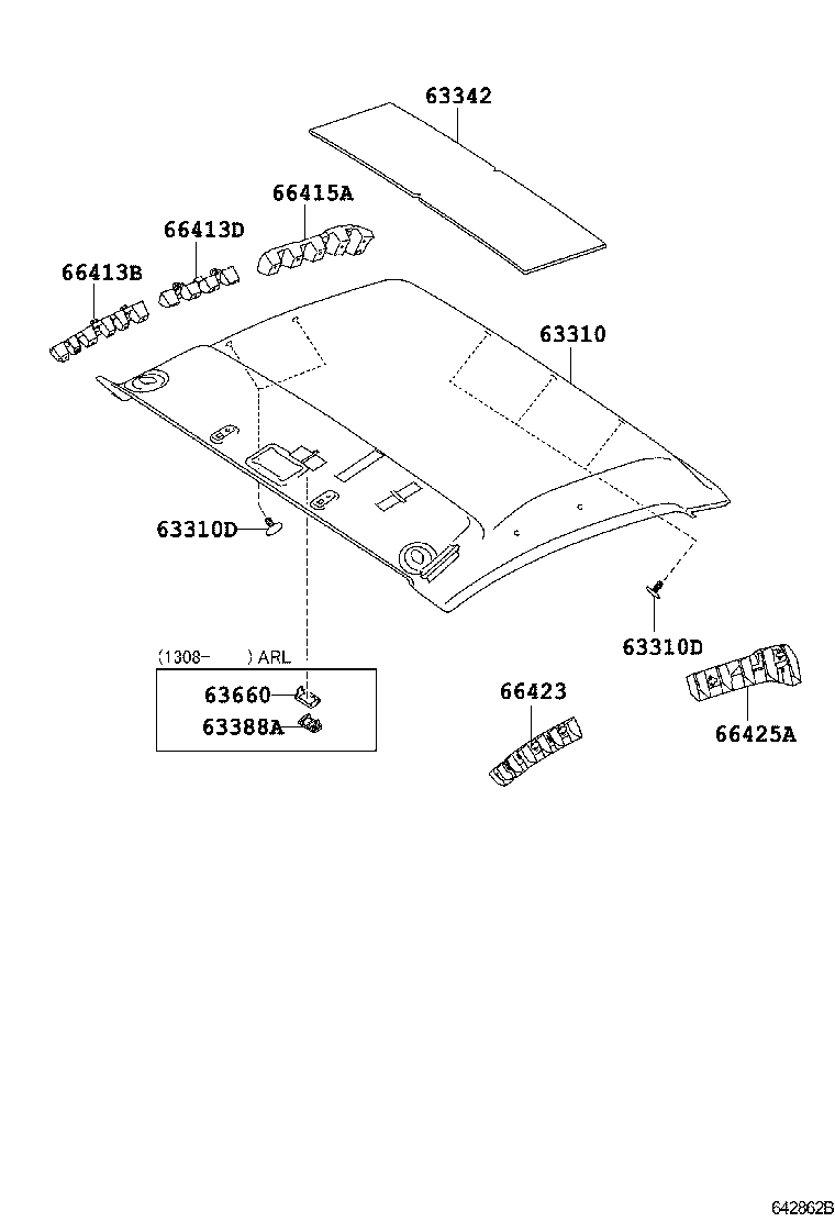  HILUX |  ROOF HEADLINING SILENCER PAD