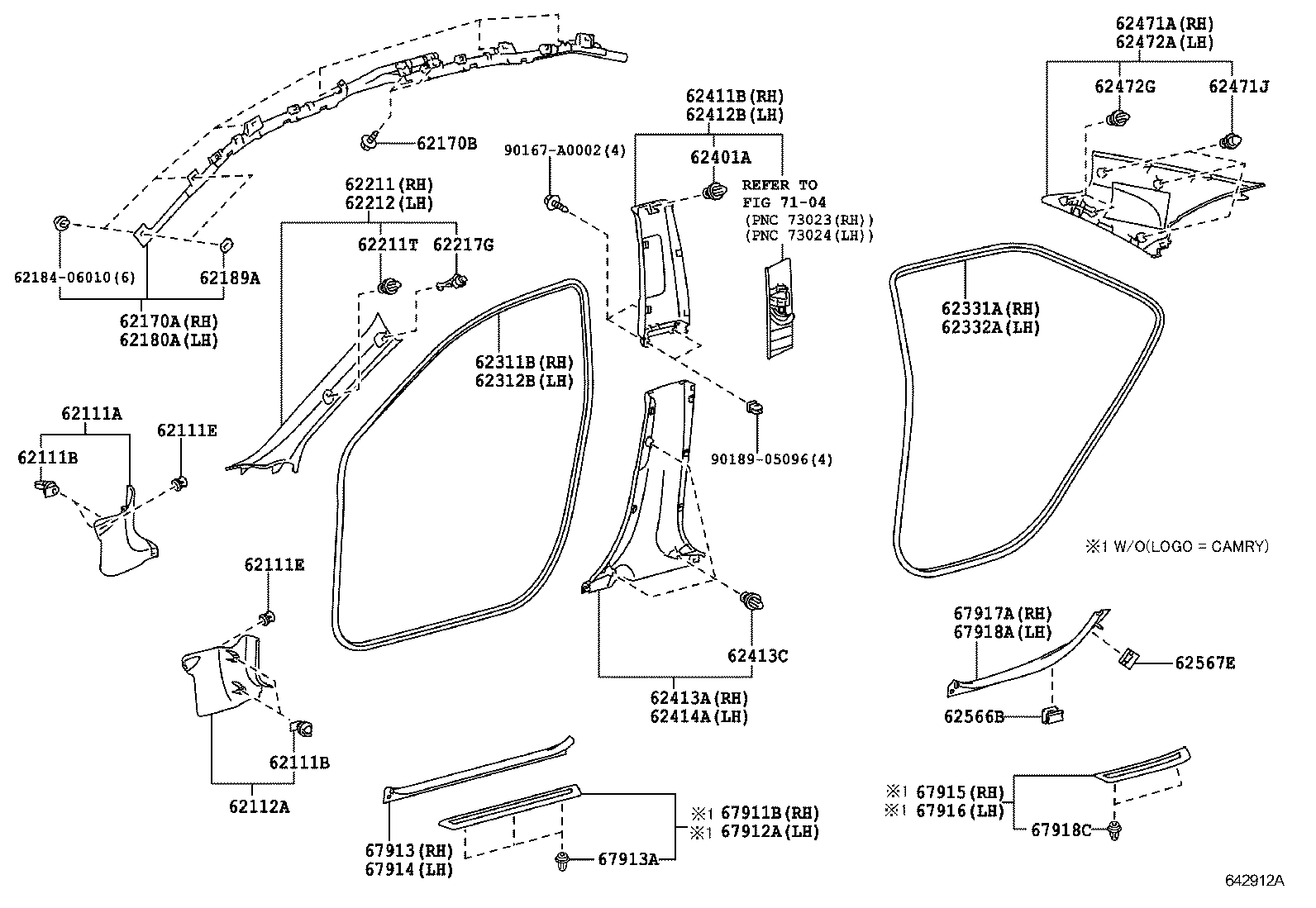  CAMRY |  INSIDE TRIM BOARD DOOR OPENING TRIM MOULDING