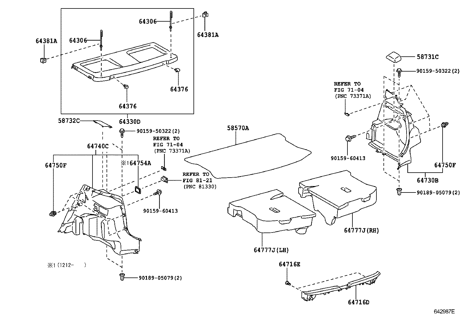  PRIUS C |  DECK BOARD DECK TRIM COVER