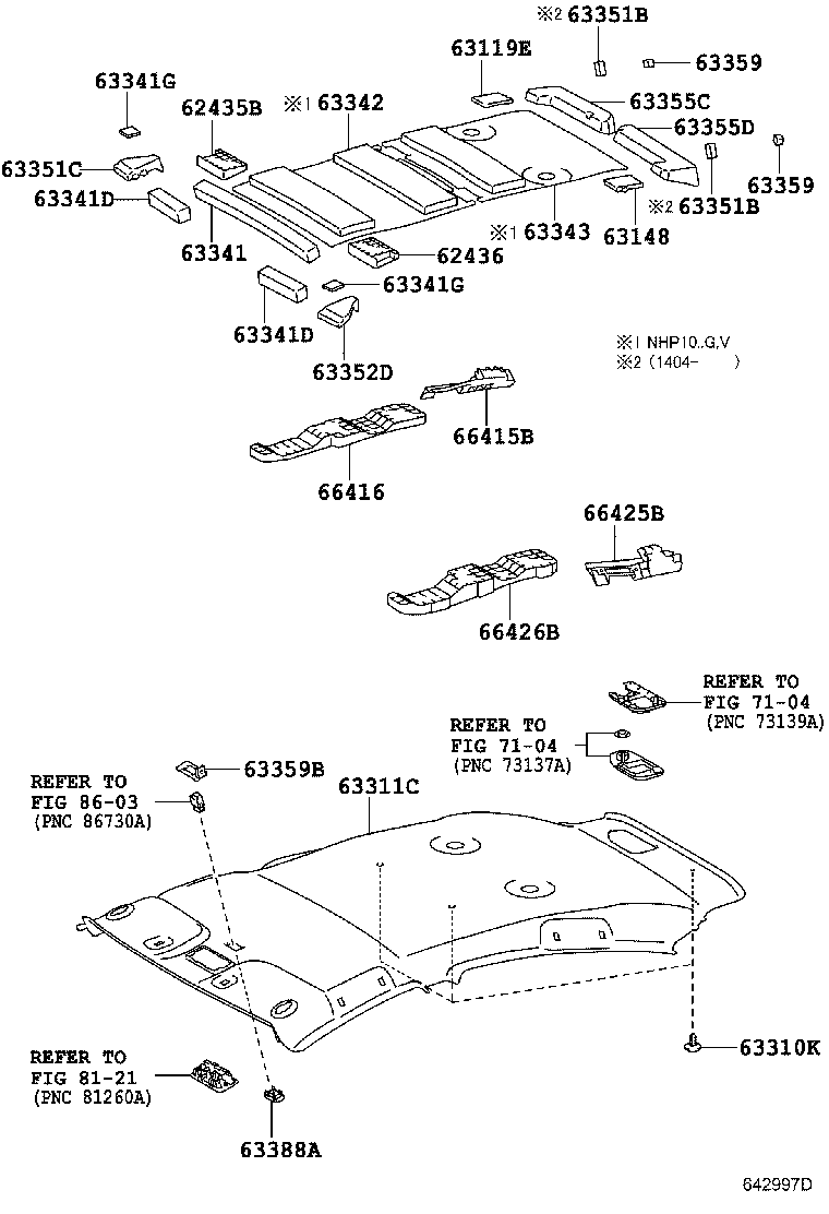  PRIUS C |  ROOF HEADLINING SILENCER PAD