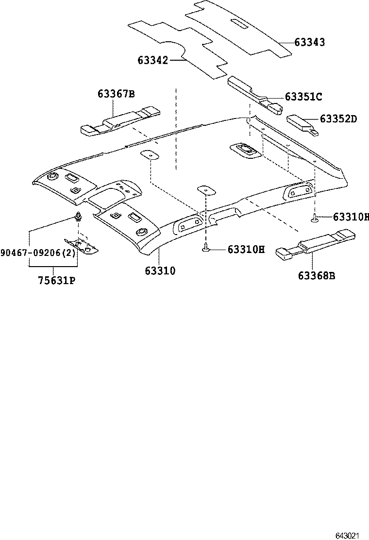  PRIUS PLUG IN HBD |  ROOF HEADLINING SILENCER PAD