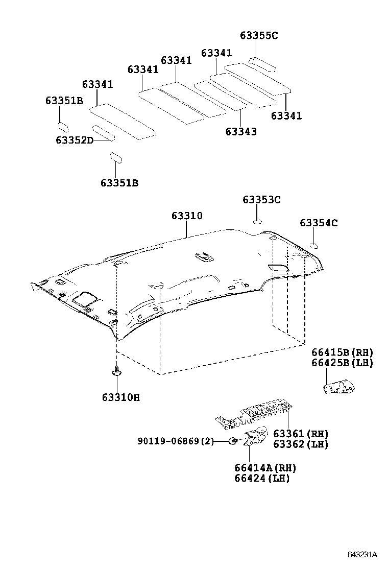  RAV4 NAP |  ROOF HEADLINING SILENCER PAD