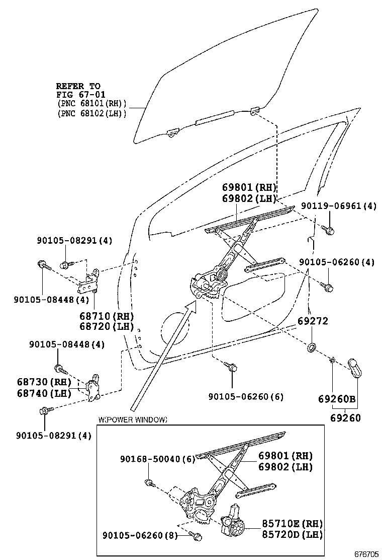 YARIS JPP |  FRONT DOOR WINDOW REGULATOR HINGE