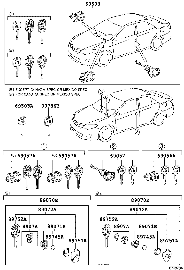  CAMRY HYBRID |  LOCK CYLINDER SET