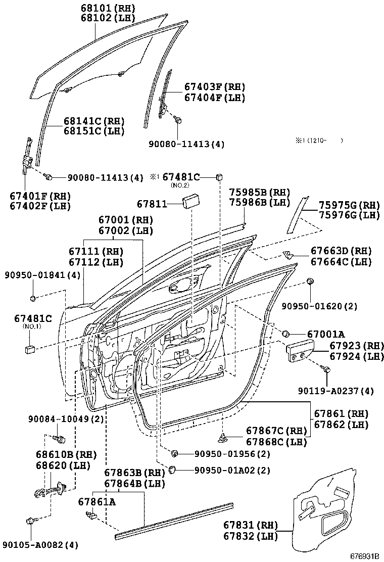  CAMRY |  FRONT DOOR PANEL GLASS