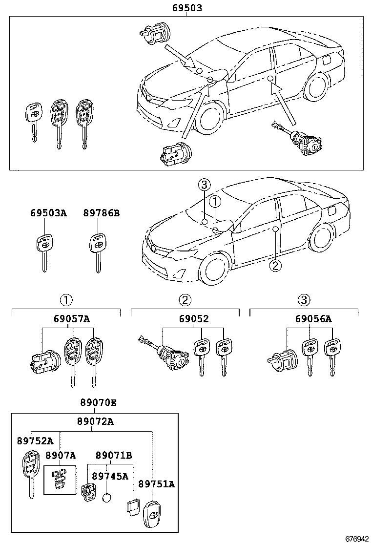  CAMRY |  LOCK CYLINDER SET