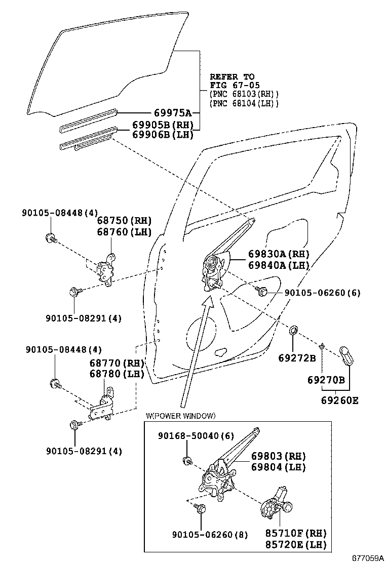  YARIS JPP |  REAR DOOR WINDOW REGULATOR HINGE