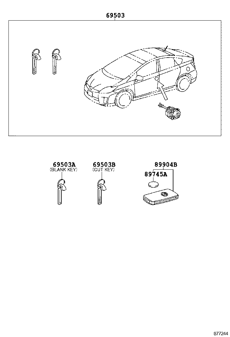  PRIUS PLUG IN HBD |  LOCK CYLINDER SET