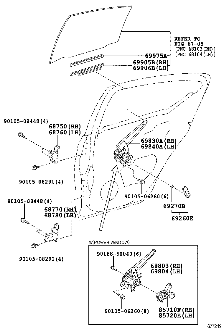  PRIUS C |  REAR DOOR WINDOW REGULATOR HINGE