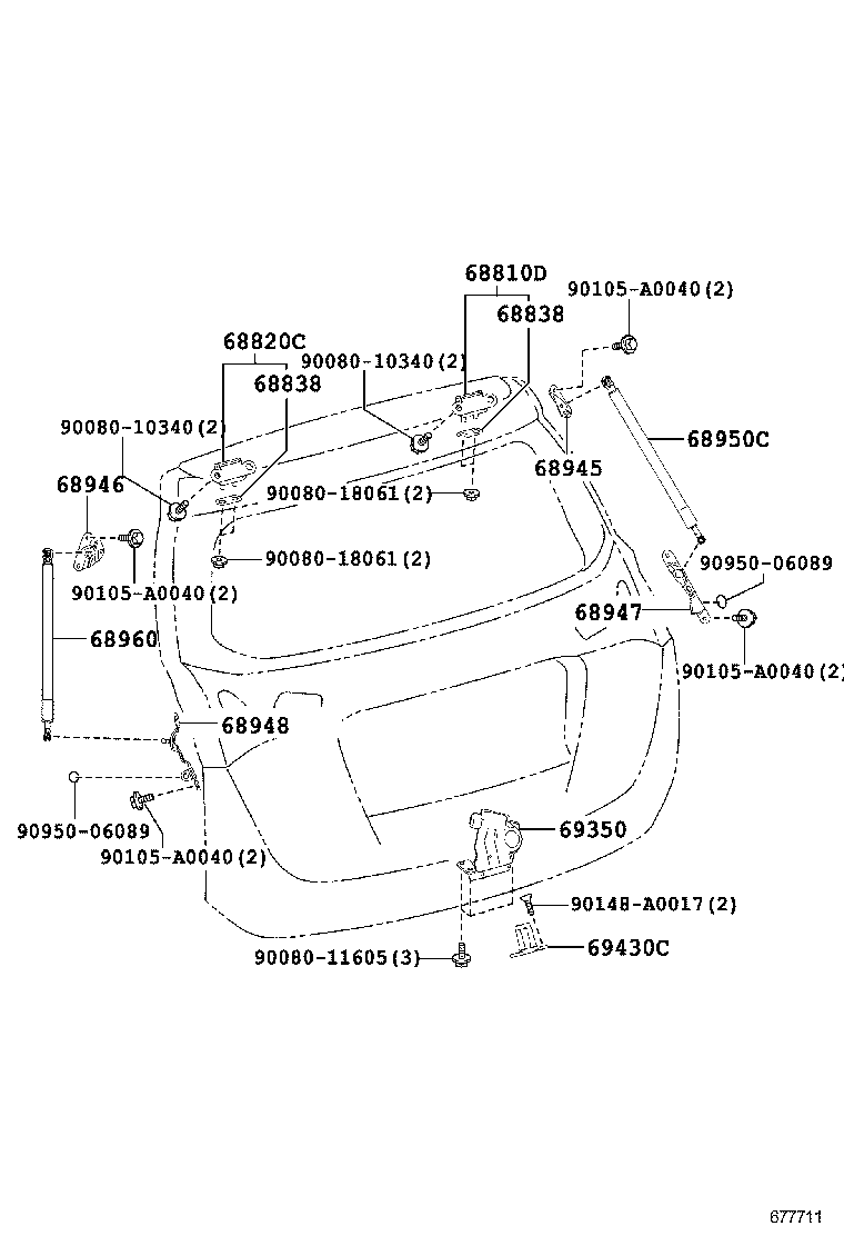  RAV4 NAP |  BACK DOOR LOCK HINGE