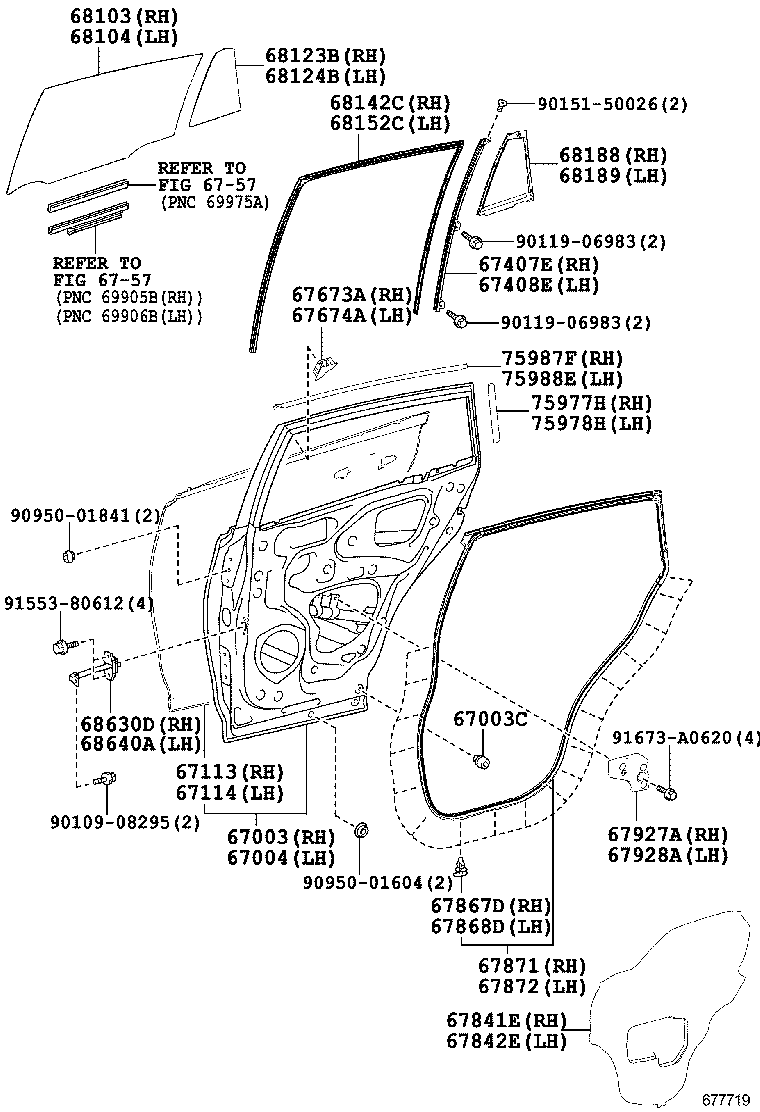  RAV4 JPP |  REAR DOOR PANEL GLASS