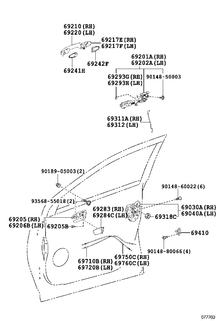  RAV4 JPP |  FRONT DOOR LOCK HANDLE