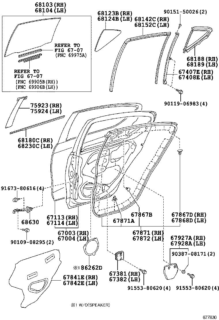  PRIUS C |  REAR DOOR PANEL GLASS