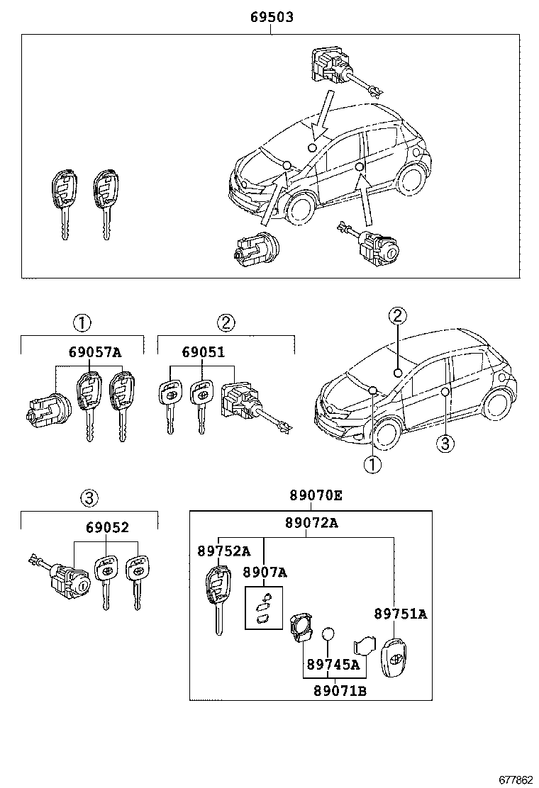  YARIS FRP |  LOCK CYLINDER SET