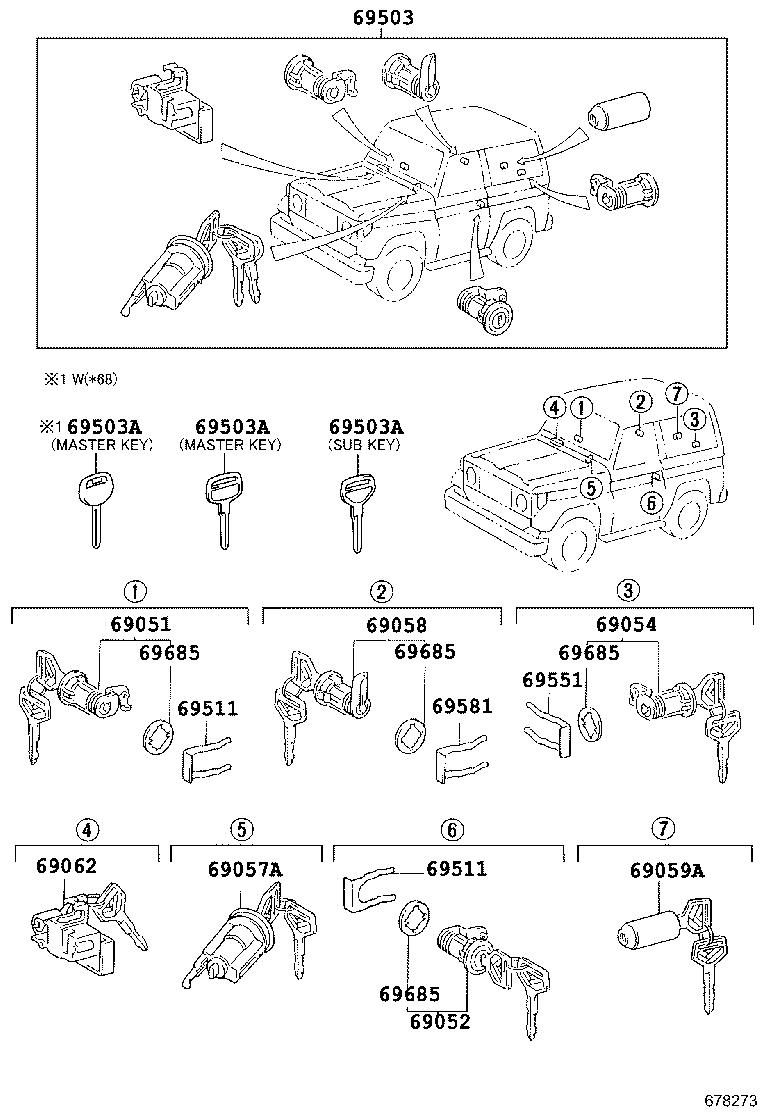  LAND CRUISER 70 |  LOCK CYLINDER SET
