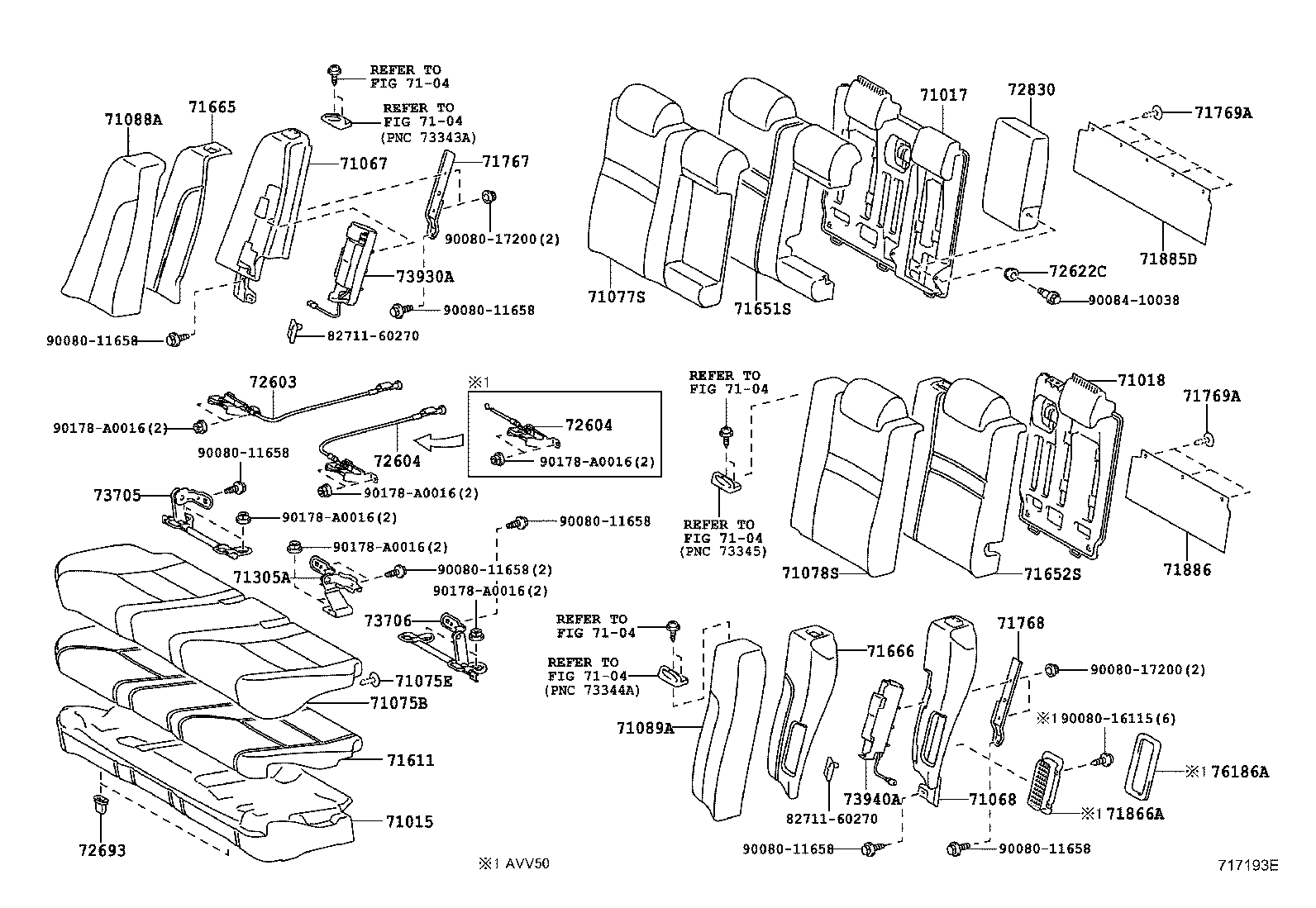  CAMRY HYBRID |  REAR SEAT SEAT TRACK