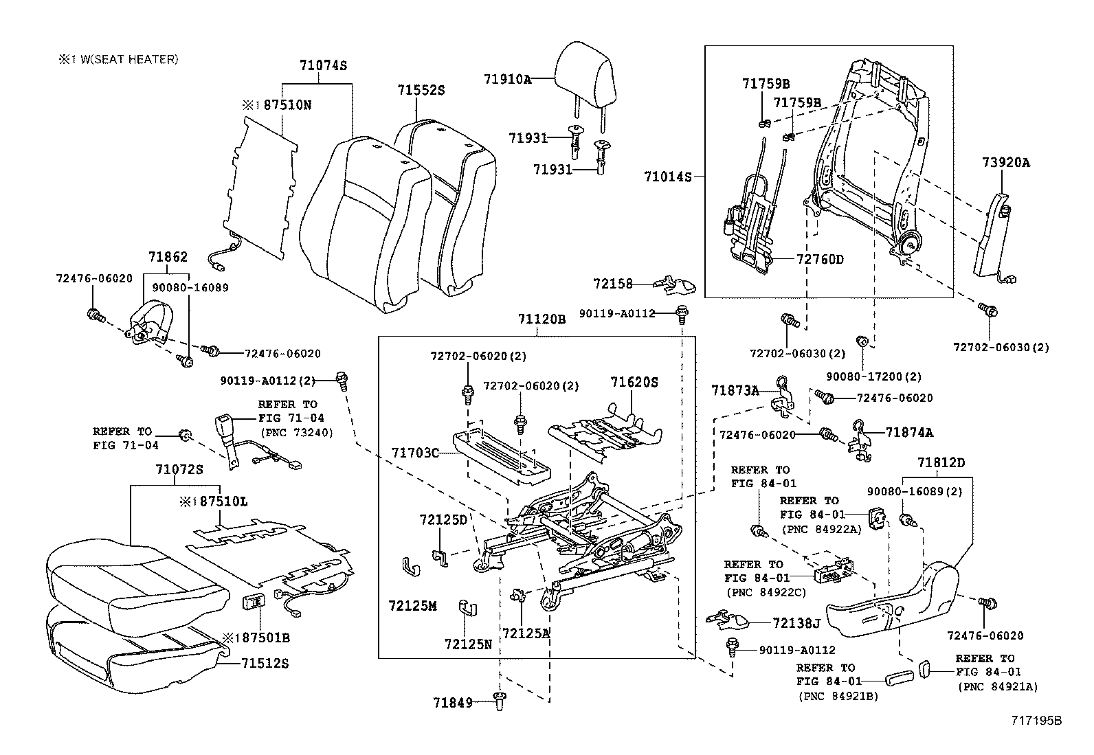  CAMRY HYBRID |  FRONT SEAT SEAT TRACK