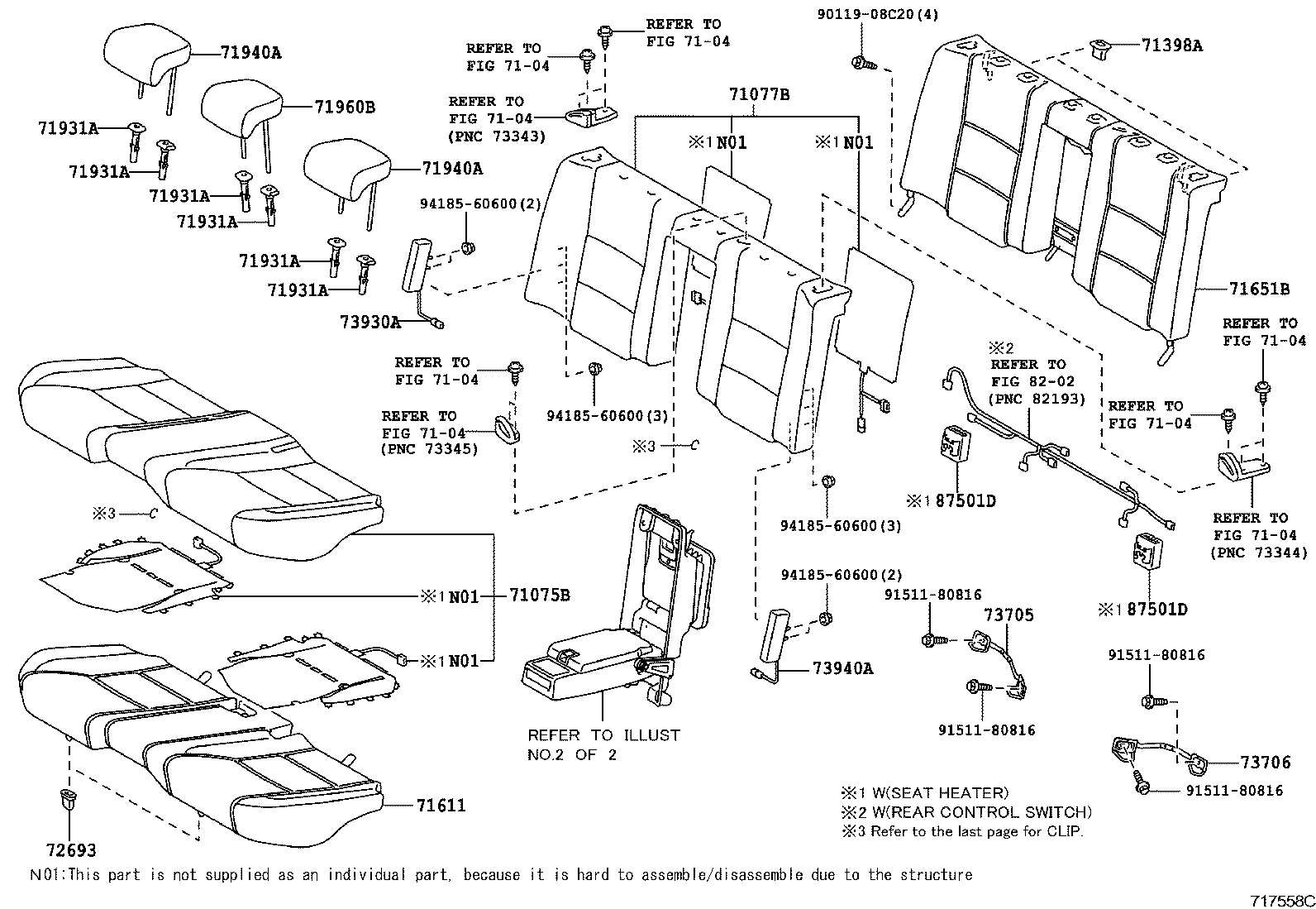  GS250 350 450H |  REAR SEAT SEAT TRACK