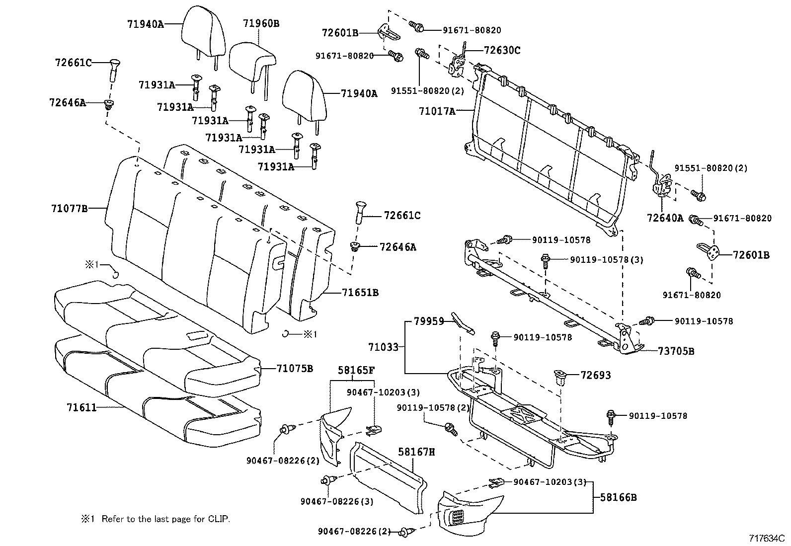  PRIUS C |  REAR SEAT SEAT TRACK