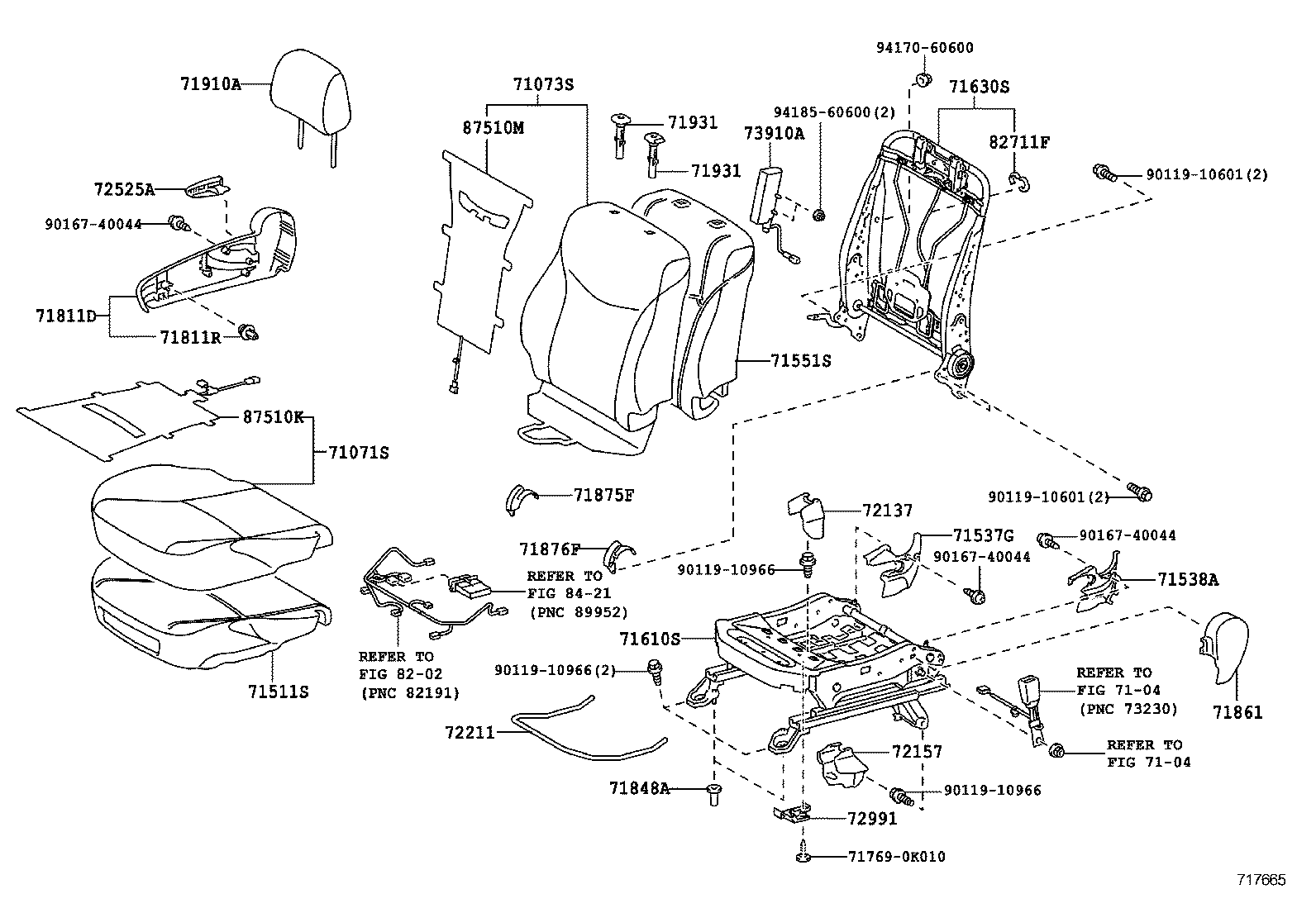 PRIUS PLUG IN HBD |  FRONT SEAT SEAT TRACK