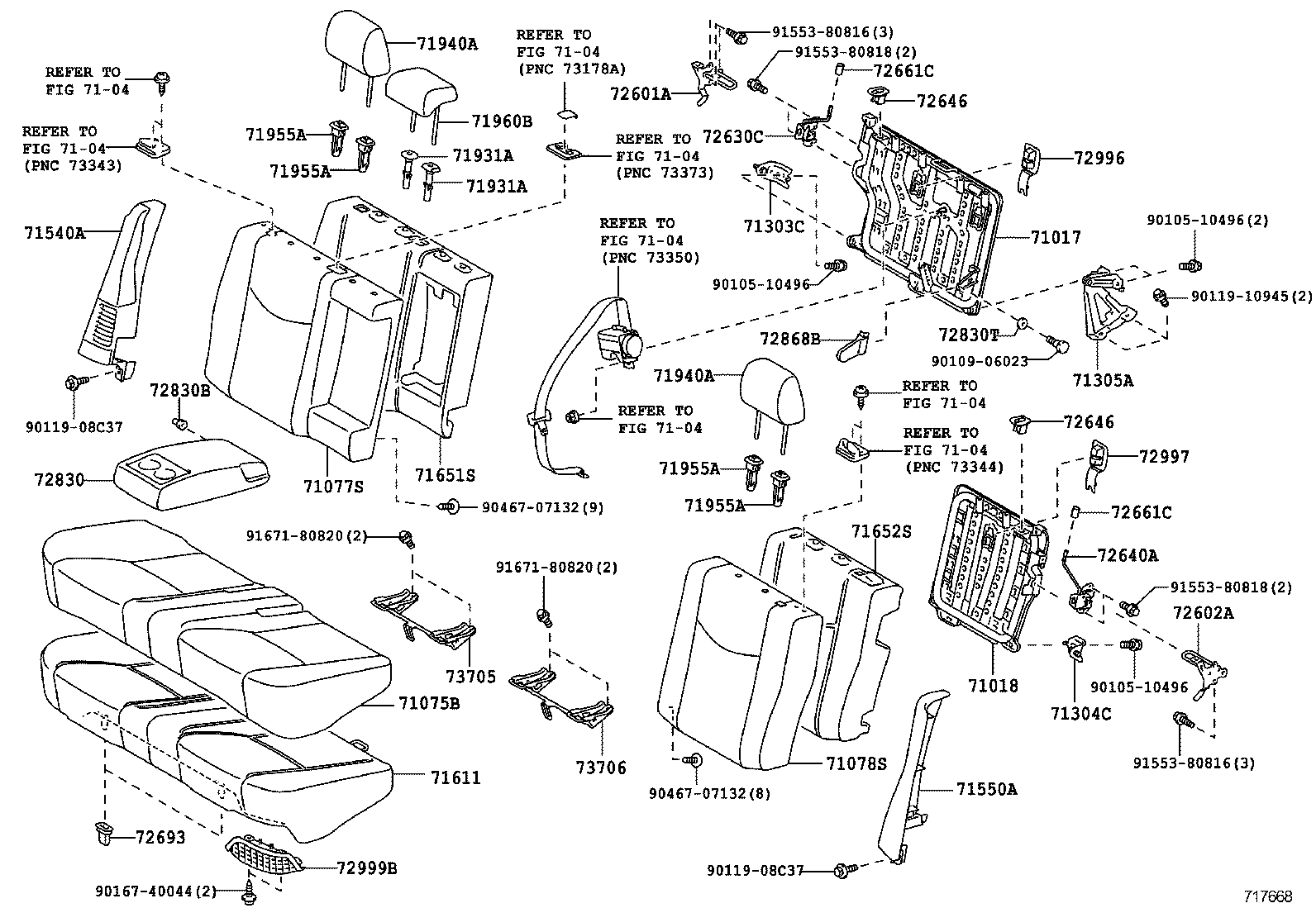  PRIUS PLUG IN HBD |  REAR SEAT SEAT TRACK
