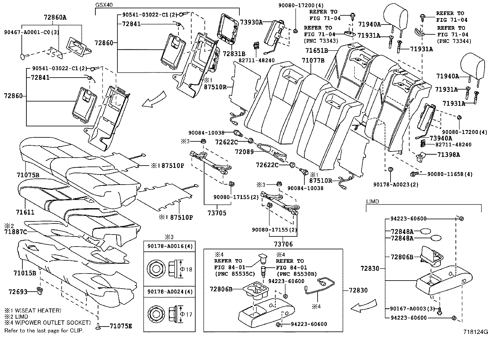 AVALON |  REAR SEAT SEAT TRACK