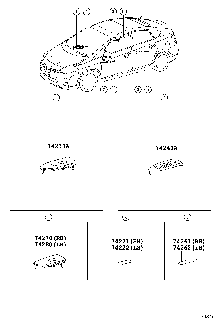  PRIUS PLUG IN HBD |  ARMREST VISOR