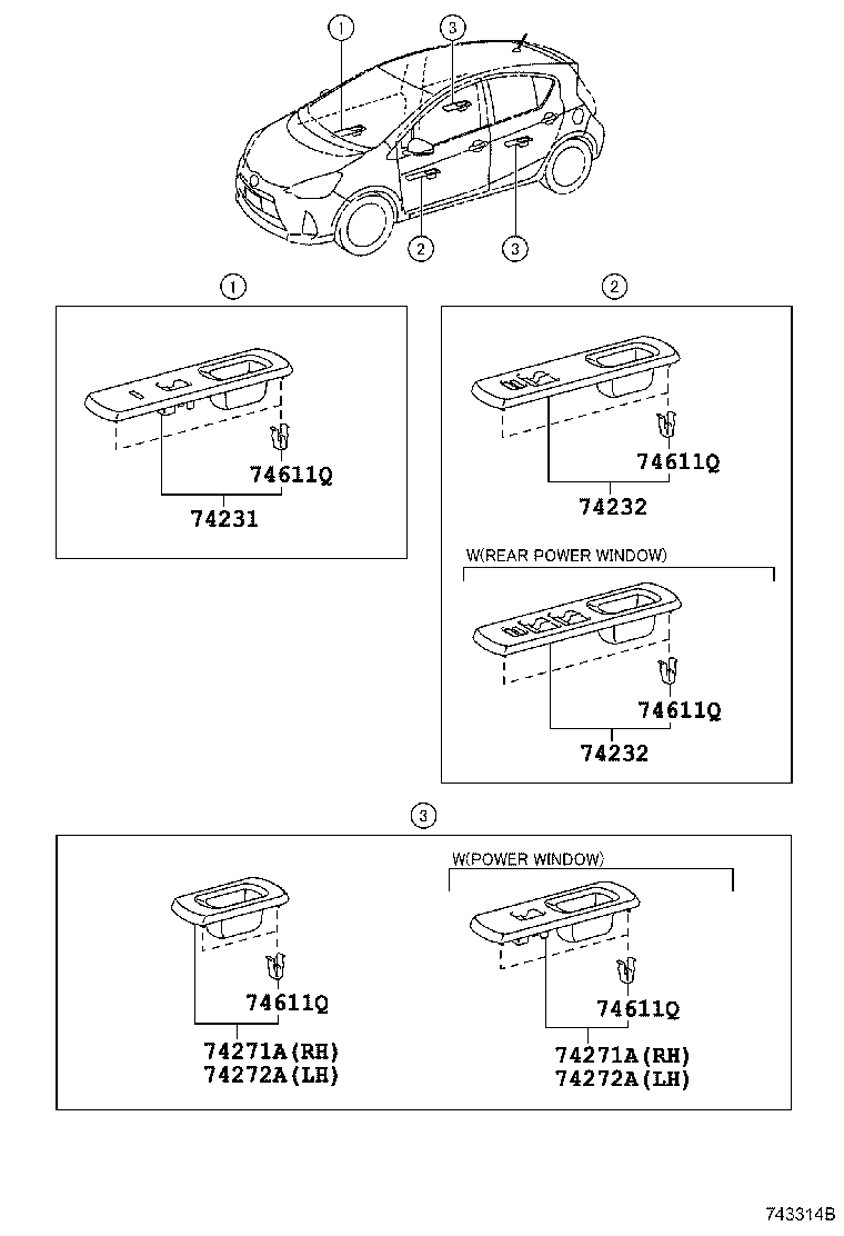  PRIUS C |  ARMREST VISOR
