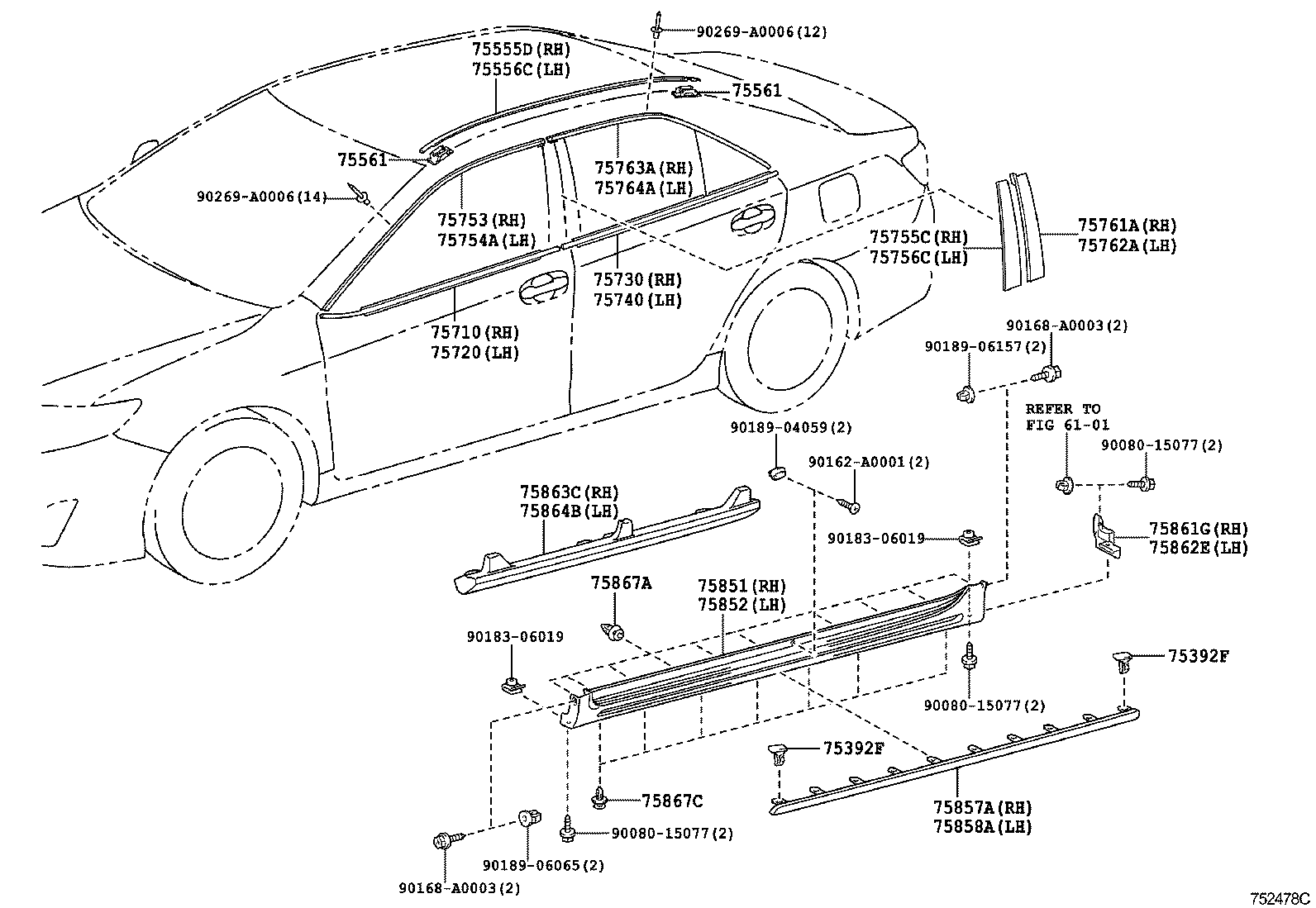  CAMRY HYBRID |  SIDE MOULDING