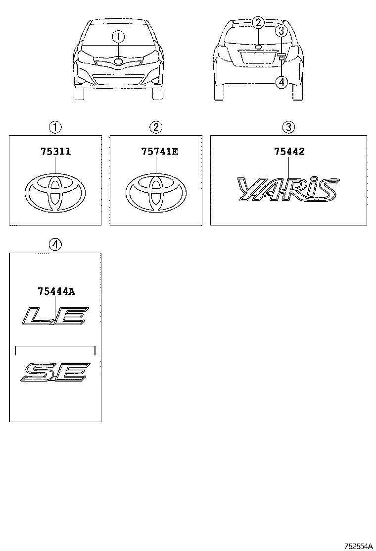 YARIS JPP |  EMBLEM NAME PLATE EXTERIOR INTERIOR