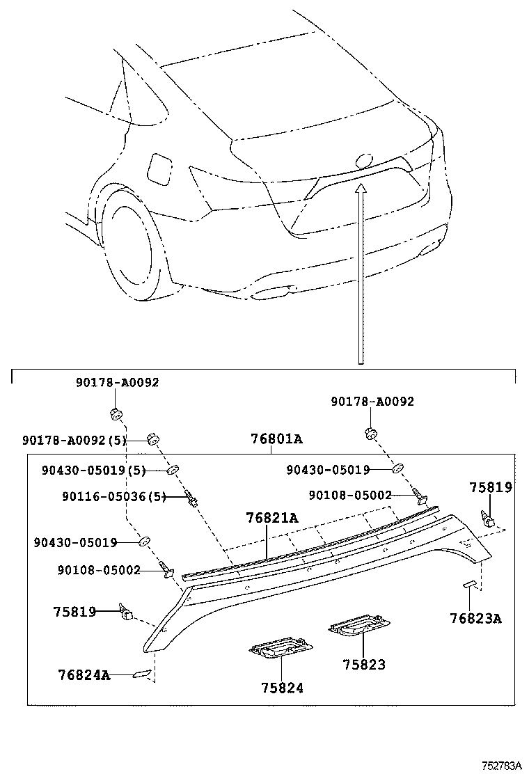  AVALON |  REAR MOULDING