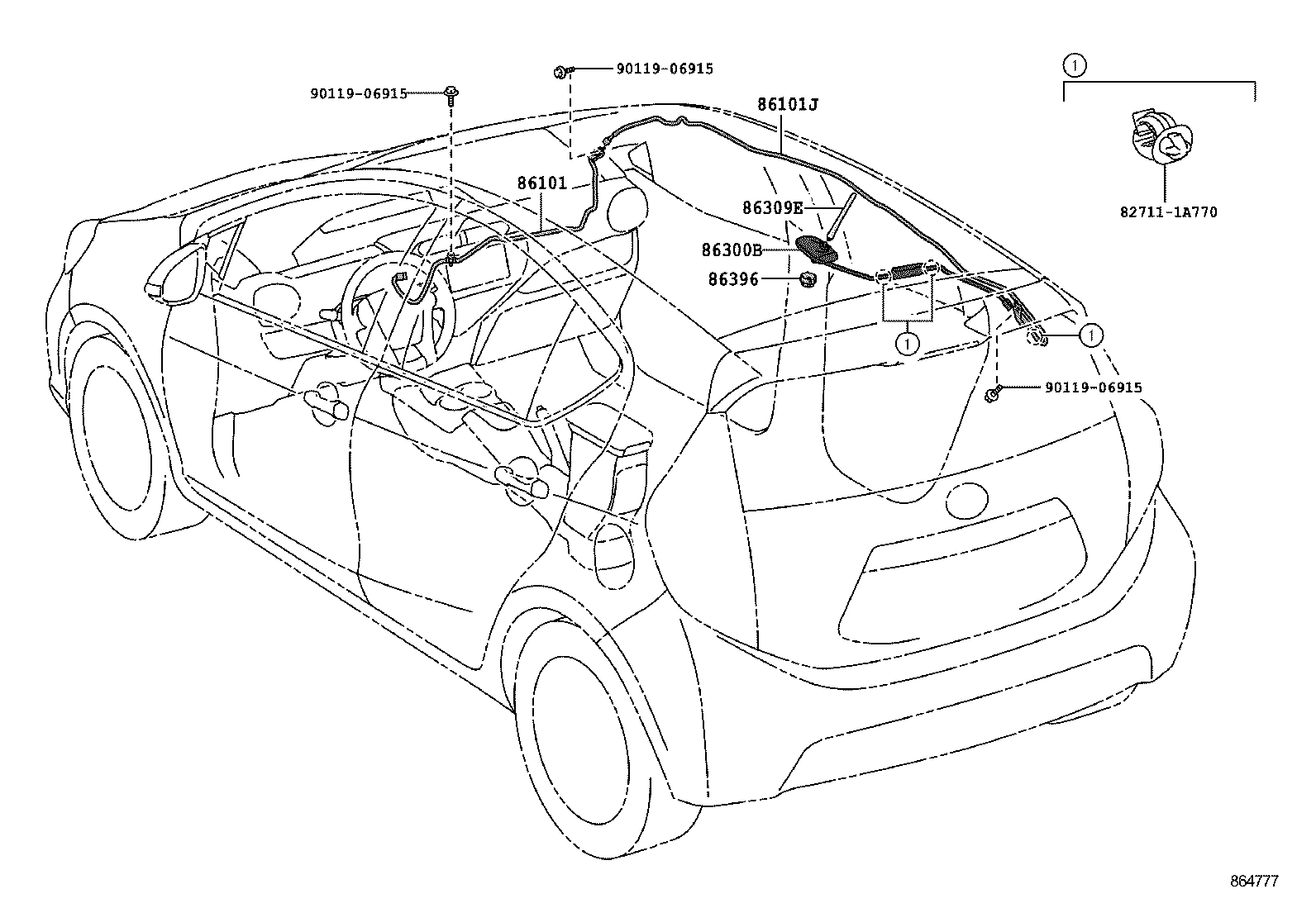  PRIUS C |  ANTENNA