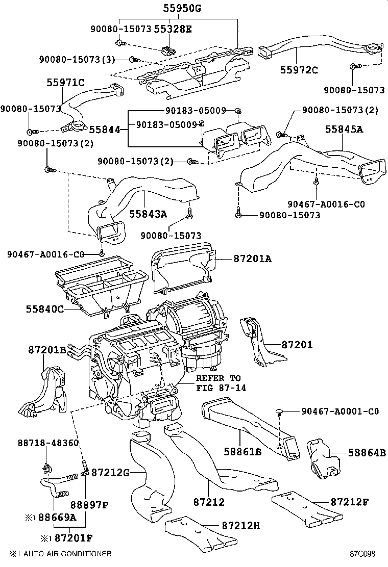  CAMRY |  HEATING AIR CONDITIONING CONTROL AIR DUCT