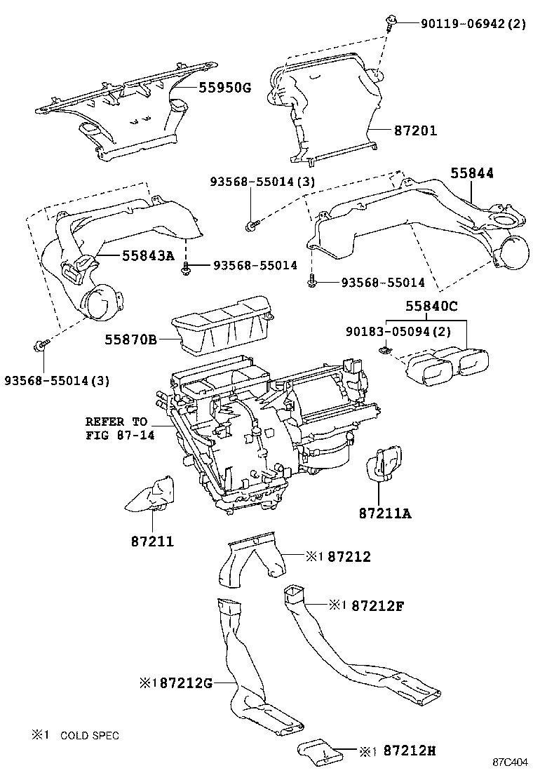  YARIS JPP |  HEATING AIR CONDITIONING CONTROL AIR DUCT