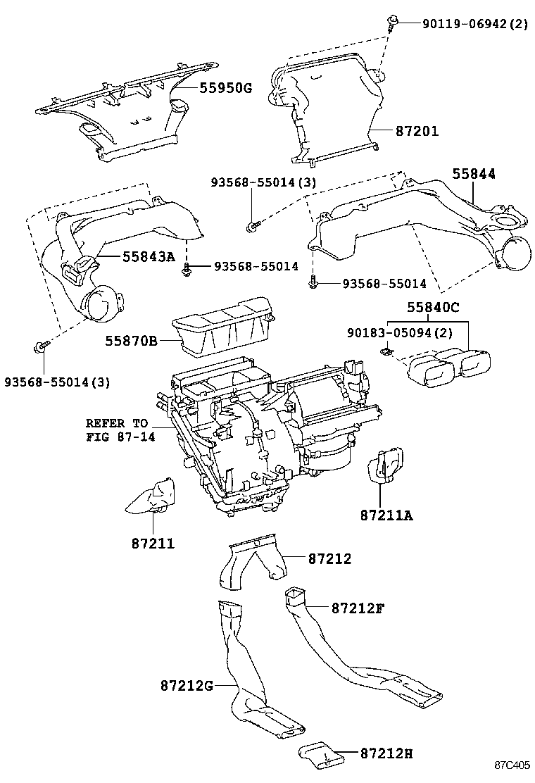  YARIS JPP |  HEATING AIR CONDITIONING CONTROL AIR DUCT