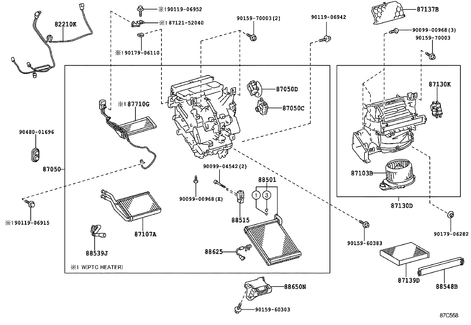  PRIUS C |  HEATING AIR CONDITIONING COOLER UNIT