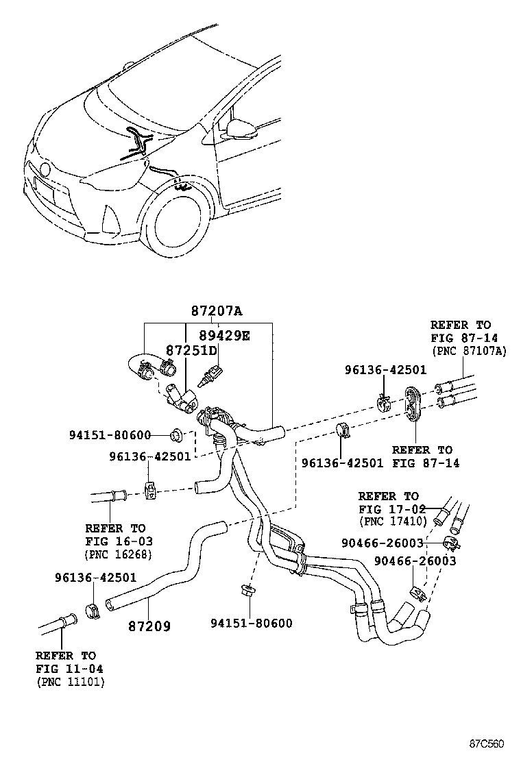  PRIUS C |  HEATING AIR CONDITIONING WATER PIPING