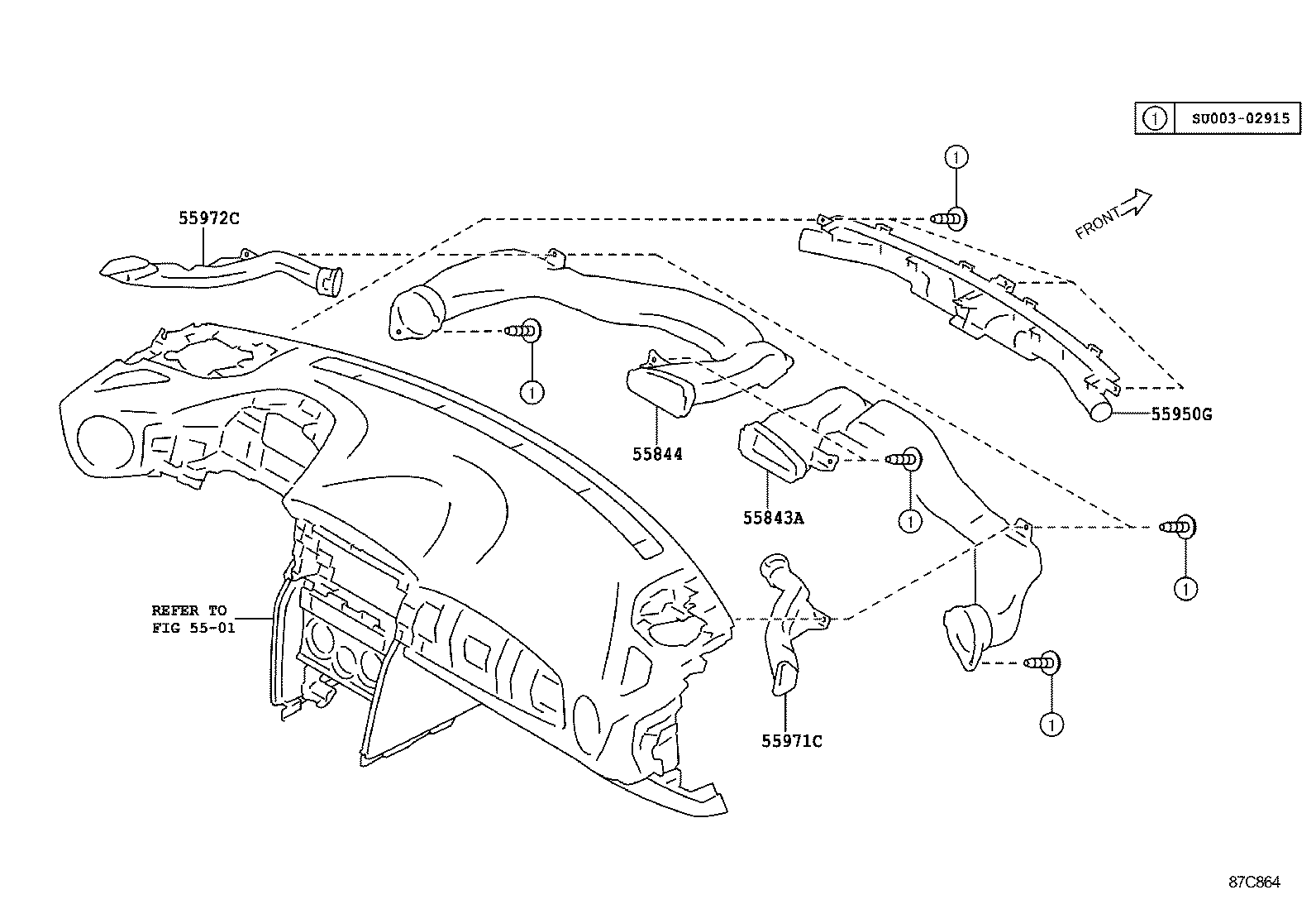  SCION FR S |  HEATING AIR CONDITIONING CONTROL AIR DUCT