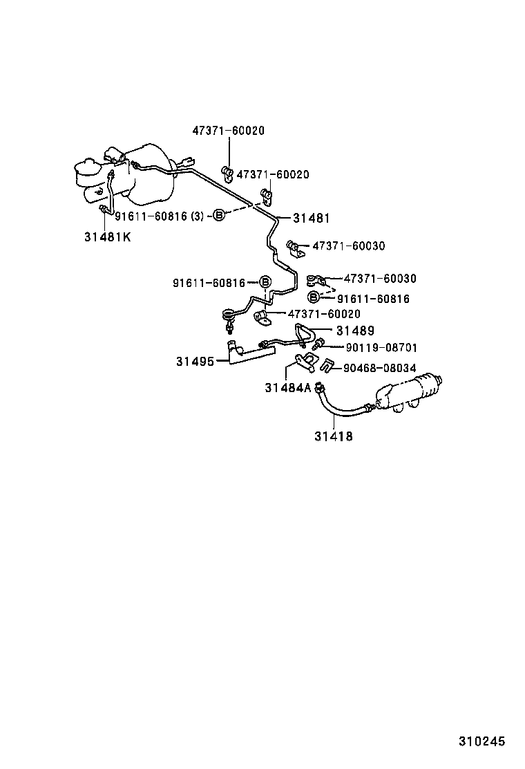  LAND CRUISER 70 |  CLUTCH PEDAL FLEXIBLE HOSE