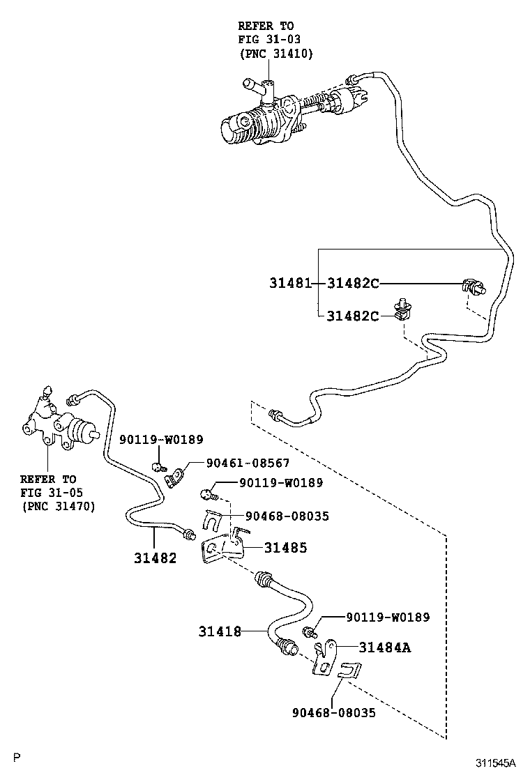  YARIS FRP |  CLUTCH PEDAL FLEXIBLE HOSE