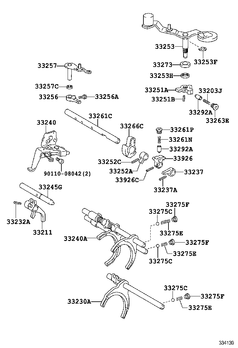  SCION TC |  GEAR SHIFT FORK LEVER SHAFT MTM