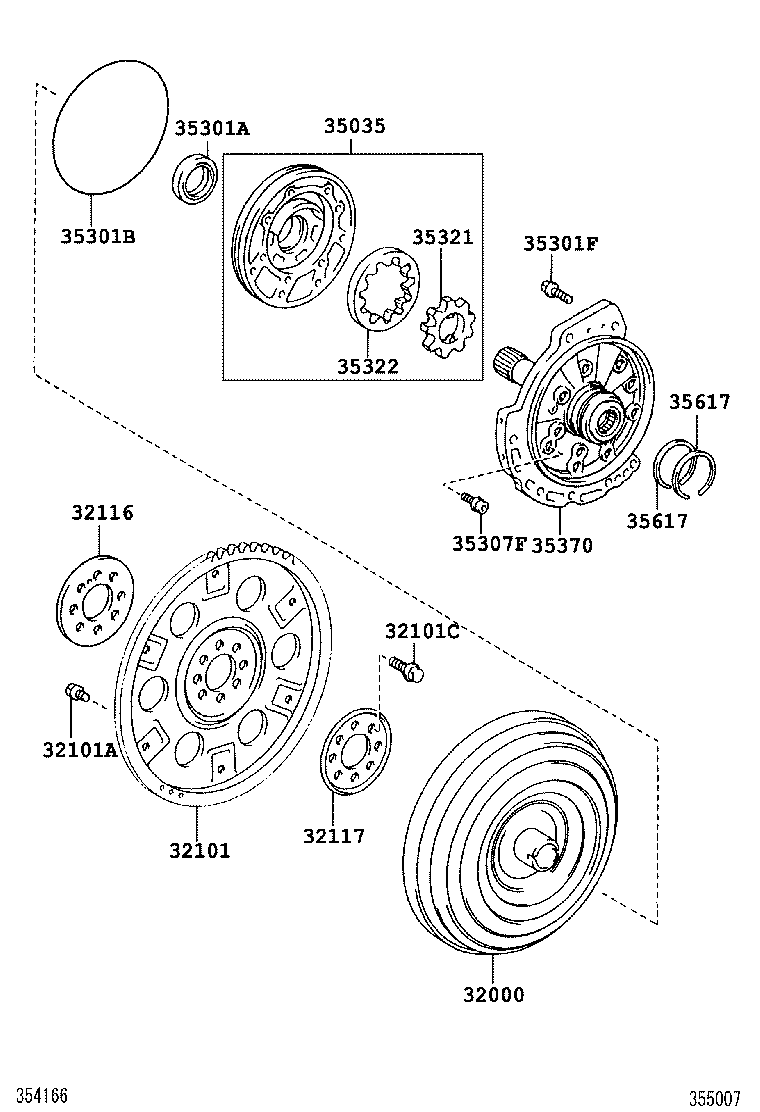  AVALON |  TORQUE CONVERTER FRONT OIL PUMP CHAIN ATM